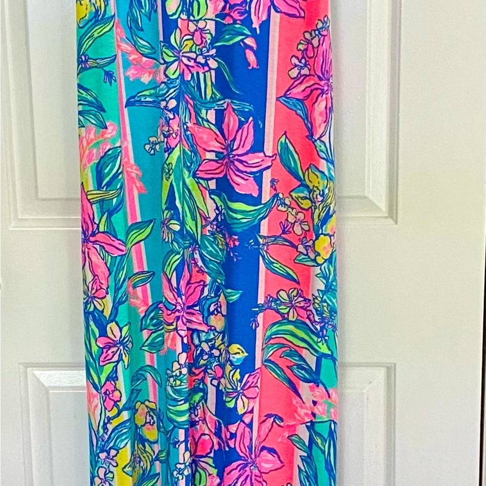 Lilly Pulitzer Maxi Dress for Summer Bright Floral Colors